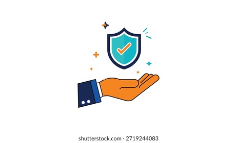 Ícone de proteção contra seguro de vetor simples representando a segurança financeira, o gerenciamento de riscos e a proteção de ativos. Adequado para serviços de seguros, plataformas financeiras, aplicativos bancários, projetos de tecnologia financeira, painéis e design de interface do usuário. Criado em formato de vetor escalável com plano de fundo transparente, ideal para Web, aplicativos móveis, apresentações e infográficos financeiros.