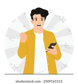 Flat vector joy and happy people concept illustration

