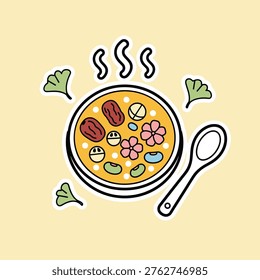Flat Vector Laba Festival Congee Illustration