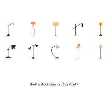 Flat Vector Lamp Element Set 