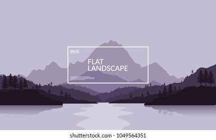 Flat vector landscape illustration. Eps10 format.