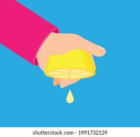 Flat vector lemon fruit isolated on color background