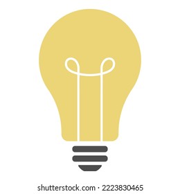 Flat vector light bulb icon