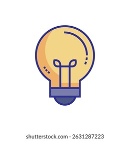 Flat Vector Light Bulb Symbol