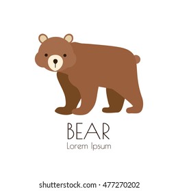 Flat vector logo. Brown bear. forest animal. symbol. for company