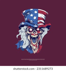 flat vector logo depicts a zombie wearing a hat, blending undead aesthetics with a touch of style. It's a unique and captivating symbol that adds an intriguing twist to brands seeking to showcase