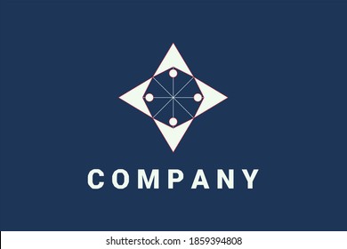 Flat vector logo element with human illustration holding hands forming a star. Usable for general education logo elements.