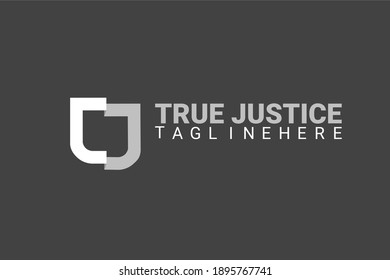 Flat vector logo element with initials "TJ" or "CJ". Usable for attorney office logos, Legal Aid and general business logos.