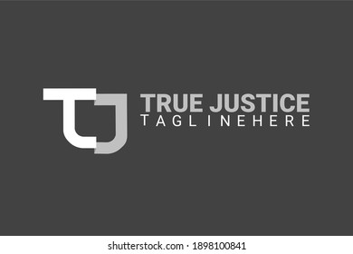 Flat vector logo element with initials "TJ" or "CJ". Usable for attorney office logos, Legal Aid and general business logos.