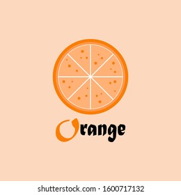 flat vector logo orange. Simple concept. Logo template orange.