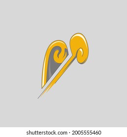 Flat vector logo with simple design.