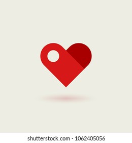 Flat vector logotype of heart. Design concept of infinite heart