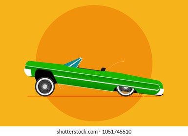 Flat Vector Lowrider Car Icon