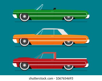 Flat Vector Lowrider Car Icon