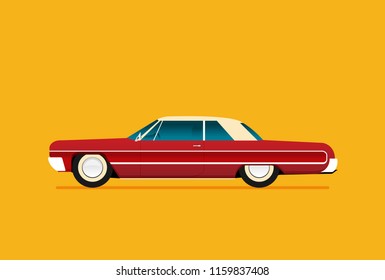 Flat vector lowrider car icon