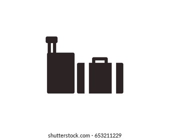Flat vector luggage travel icon