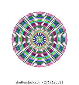Mandala de Vector plano con motivos florales vibrantes, escalable para uso impreso y digital