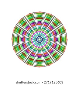 Mandala de Vector plano con vibrante simetría floral, escalable para uso impreso y digital