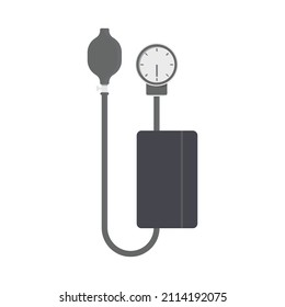 vector plano del aislador manual o análogo de la presión arterial sobre el fondo blanco