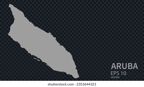 Flat vector map of Aruba with borders isolated on background flat style.
