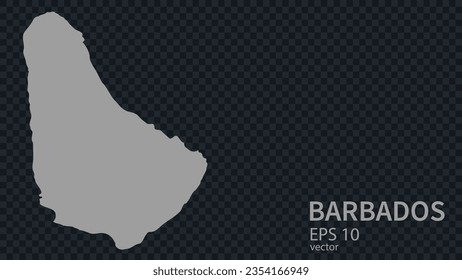 Flat vector map of Barbados with borders isolated on background flat style.
