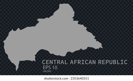 Flat vector map of Central African Republic with borders isolated on background flat style.
