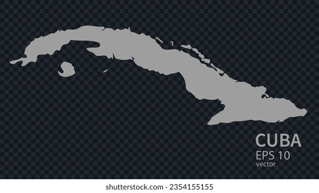 Flat vector map of Cuba with borders isolated on background flat style.
