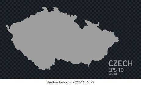 Flat vector map of Czech with borders isolated on background flat style.
