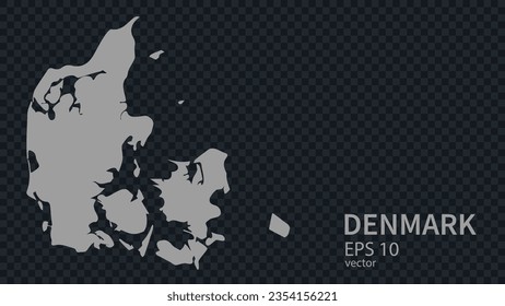 Flat vector map of Denmark with borders isolated on background flat style.
