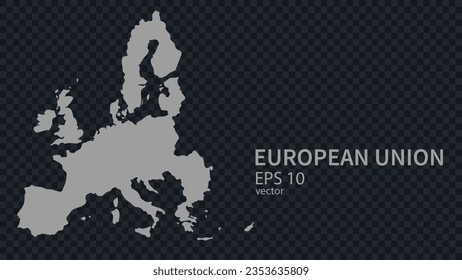 Mapa vectorial plano de la Unión Europea con fronteras aisladas en un estilo plano de fondo.
