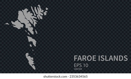 Flat vector map of Faroe Islands with borders isolated on background flat style.
