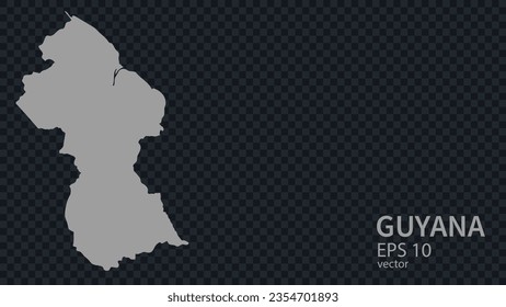 Flat vector map of Guyana with borders isolated on background flat style.
