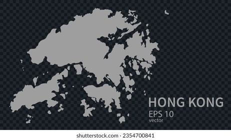 Flat vector map of Hong Kong with borders isolated on background flat style.
