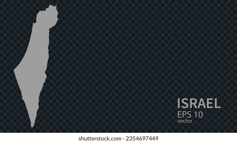 Flat vector map of Israel with borders isolated on background flat style.
