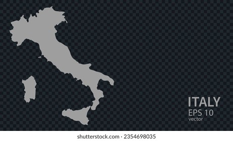Flat vector map of Italy with borders isolated on background flat style.
