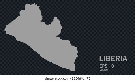 Flat vector map of Liberia with borders isolated on background flat style.
