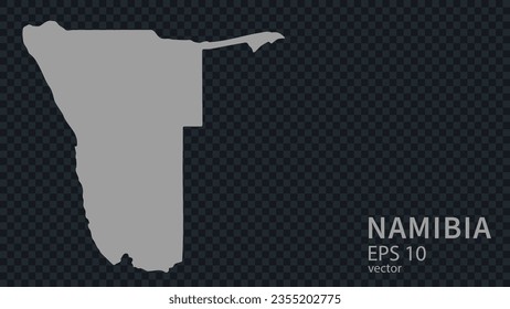 Flat vector map of Namibia with borders, isolated on background flat style.
