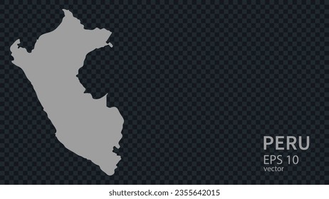 Flat vector map of Peru with borders, isolated on background flat style.
