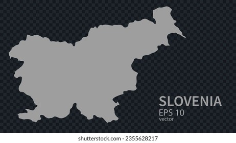 Flat vector map of Slovenia with borders, isolated on background flat style.
