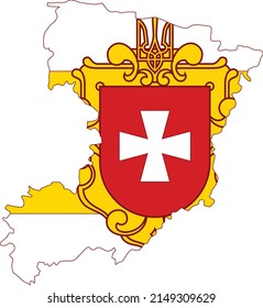 Flat vector map of the Ukrainian administrative area  of RIVNE OBLAST, UKRAINE