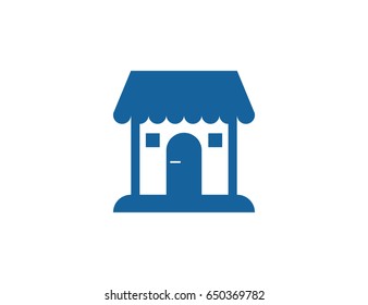 Flat vector market store icon