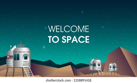 Flat vector Mars illustration