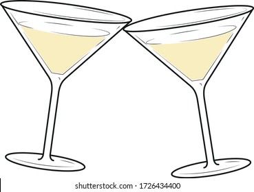 Flat vector martini glass icon symbol sign from modern party collection for mobile concept and web apps design.