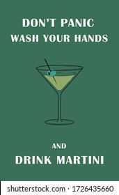 Flat vector martini glass with olive icon from modern party collection for mobile concept and web apps design. Don’t panic, drink martini