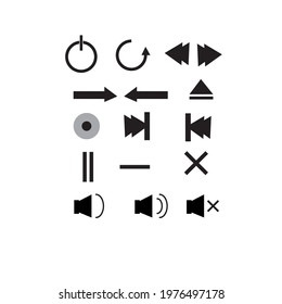 flat vector media icon set or clipart or logos