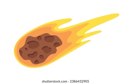 Flat vector meteorite isolated on white background. Illustration for textile, fabrics, posters, cards, t-shirts etc