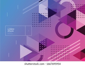 Flat vector. Minimal geometric background. Dynamic shapes composition. Eps10 vector.
