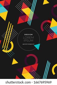 Flat vector. Minimal geometric background. Dynamic shapes composition. Eps10 vector.