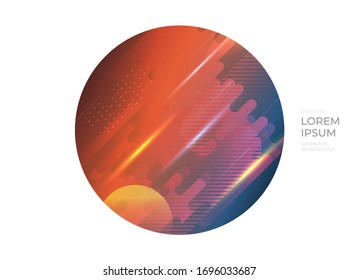 Flat vector. Minimal geometric background. Dynamic shapes composition. Eps10 vector.