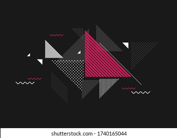 Flat vector. Minimal geometric background. Dynamic shapes composition. Eps10 vector.